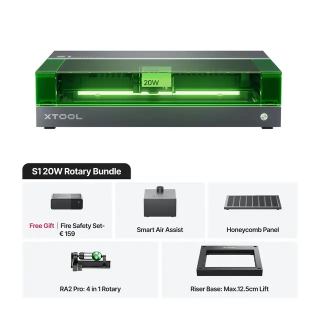 xTool S1 Laser Engraver Deluxe Bundle 20W 