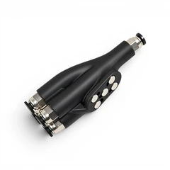 4-in-1 Ptfe Tube Connector for Bambu Lab AMS Black Magnetic Type