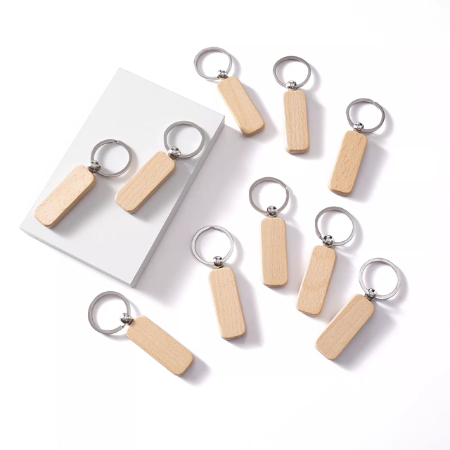 Xtool Rectangle Strip Wooden Keychain 10pcs 