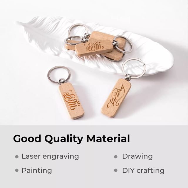 Xtool Rectangle Strip Wooden Keychain 10pcs 