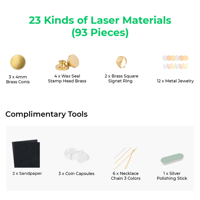 xTool F1/F2 Ultra Laser Material Kit 93 pcs 