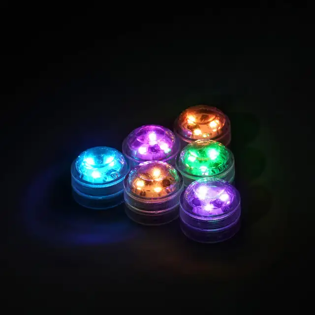 Mini Waterproof RGB LED Lights w/Remote (6pcs) 