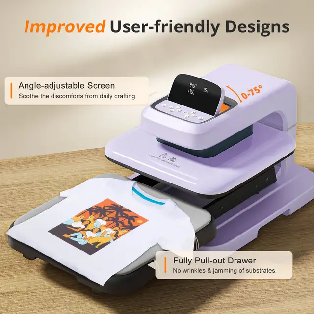 HTVRONT Auto Heat Press 2-Digit White 