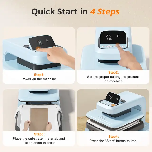 HTVRONT Auto Heat Press 2-Digit White 