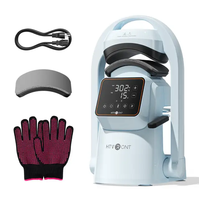 HTVRONT A300 Auto Hat Heat Press Blue 