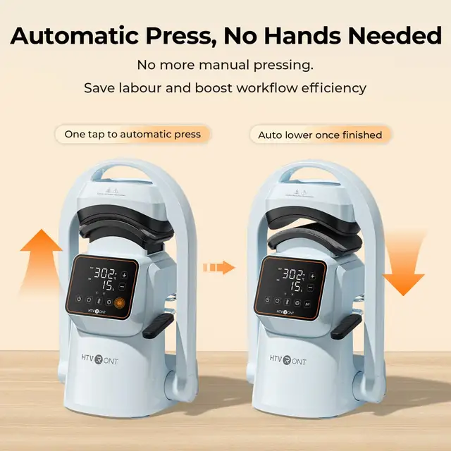 HTVRONT A300 Auto Hat Heat Press Blue 