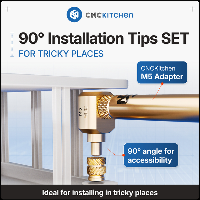 CNCKitchen 90° Installation Tip SET M4 , M5 , M6 , M8 