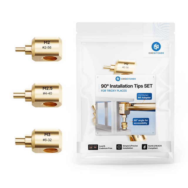CNCKitchen 90° Installation Tip SET M2 , M2.5 , M3 