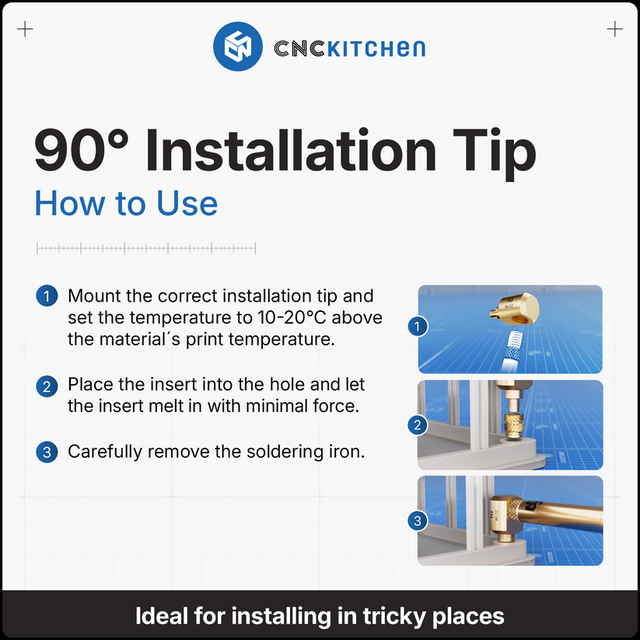 CNCKitchen 90° Installation Tip SET M4 , M5 , M6 , M8 