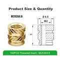 Mintion Threaded Insert Set M2x3x3.6 - 100pcs 