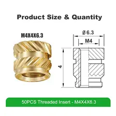 Mintion Threaded Insert Set M4x4x6.3 - 50pcs