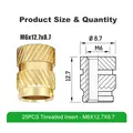 Mintion Threaded Insert Set M6x12.7x8.7 - 25pcs 