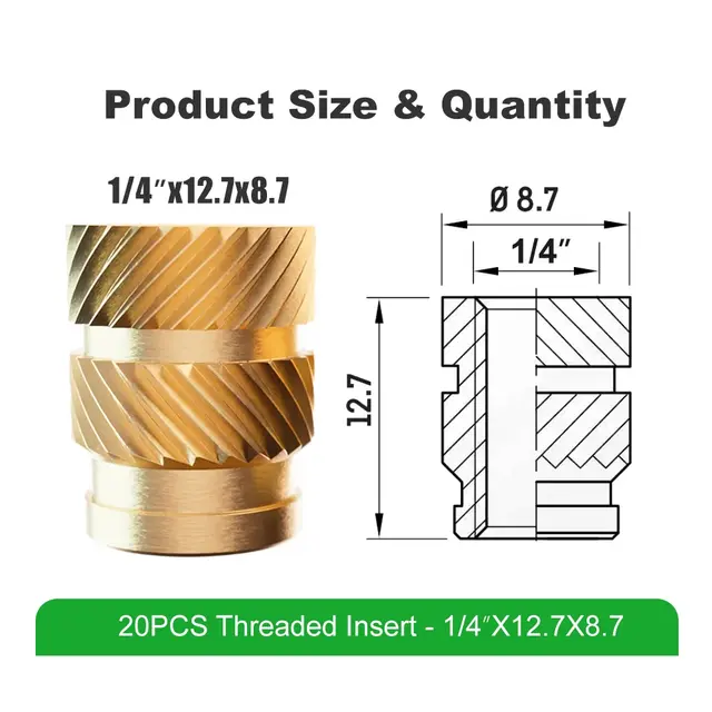 Mintion Threaded Insert Set RX - 1/4"-12.7x8.7 
