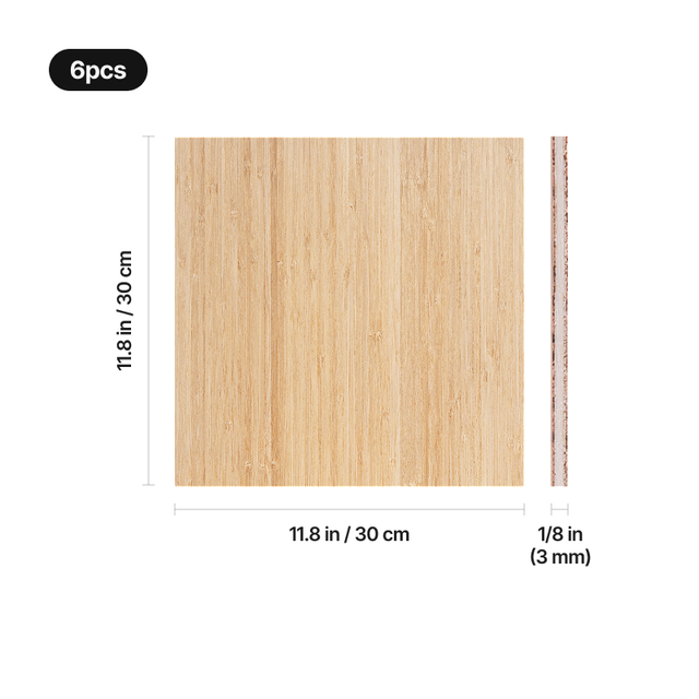 Xtool Bamboo Plywood Sheets 300x300mm - 6stk 