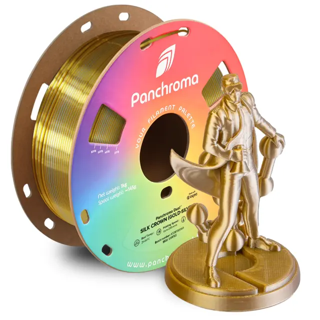 Polymaker Panchroma Dual Silk PLA Crown (Silk Gold/Silk Silver) 