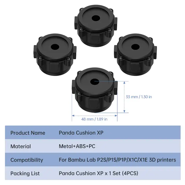 Biqu Panda Cushion Anti-Vibration Feet for P1 / P2 / X1 serie 