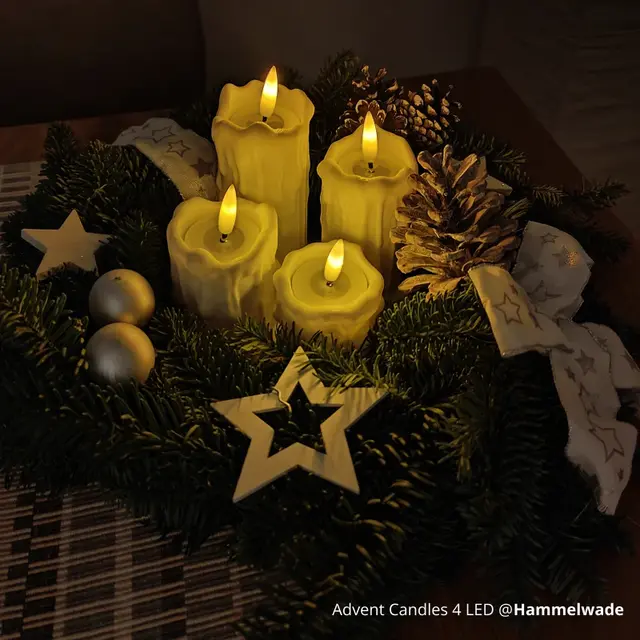 Bambu Lab Led Flame Tea Light Candle Set 12pcs (Warm Yellow) 