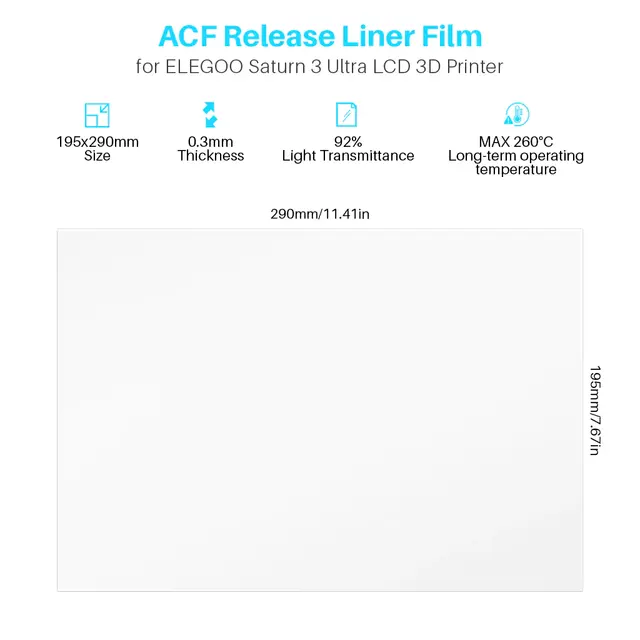 Elegoo FEP ACF Film - 5pk Saturn 3 Ultra 