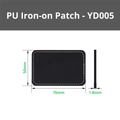 Bambu Lab Rectangular PU Iron-on Patch Black to Silver, 10pcs