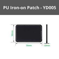 Bambu Lab Rectangular PU Iron-on Patch Black to Silver, 10pcs