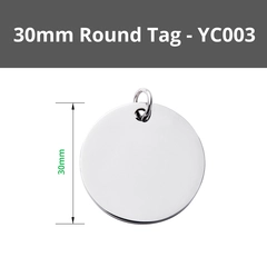 Bambu Lab Round Stainless Steel Tag Large (30mm), 5pcs