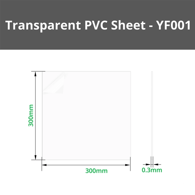 Bambu Lab Transparent PVC Sheets 0.3mm , 5pcs 