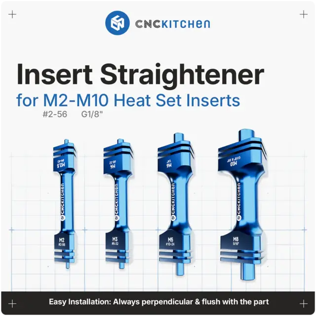 CNCKitchen Insert Straightener SET M2 - M10 