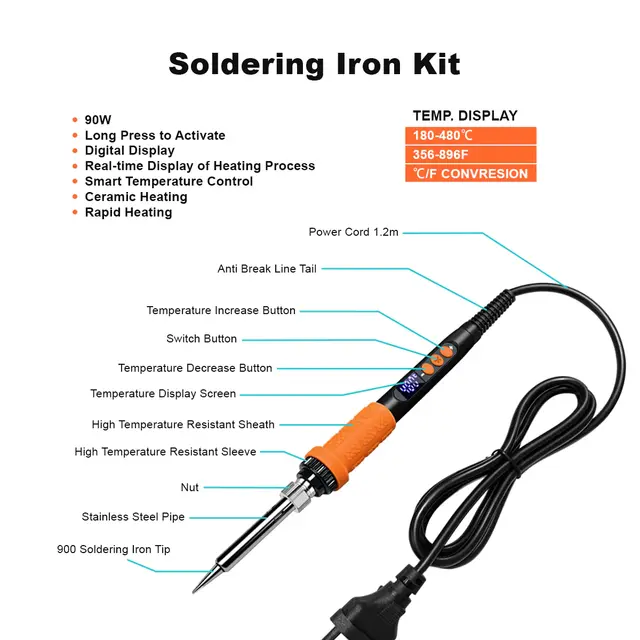 Mintion Handheld Soldering Iron Kit Loddebolt 