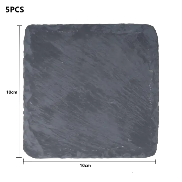 Black Square Stone Coasters 5pcs 