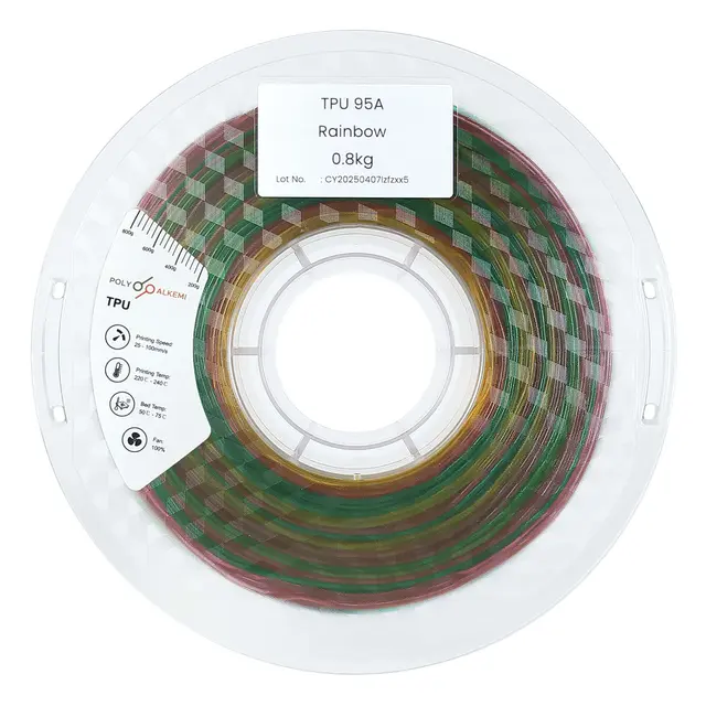 Polyalkemi TPU 95A - Flexible Transparent Rainbow 