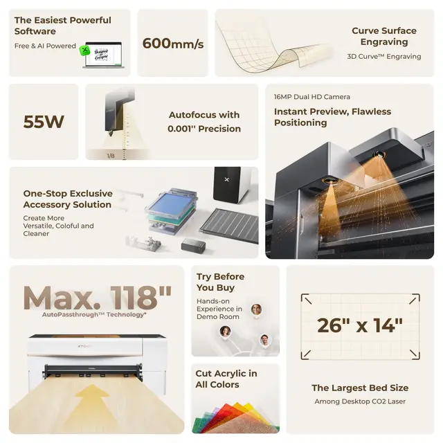 xTool P2S Laser Engraver 55W 