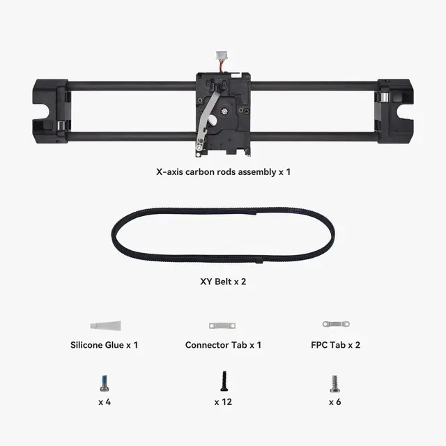 Bambu Lab X-Axis Carbon Rods Assembly for P1/X1 