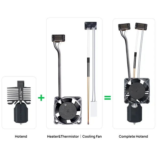 Bambu Lab Complete Hotend Assembly - P1 Hardened Steel 0.4mm 