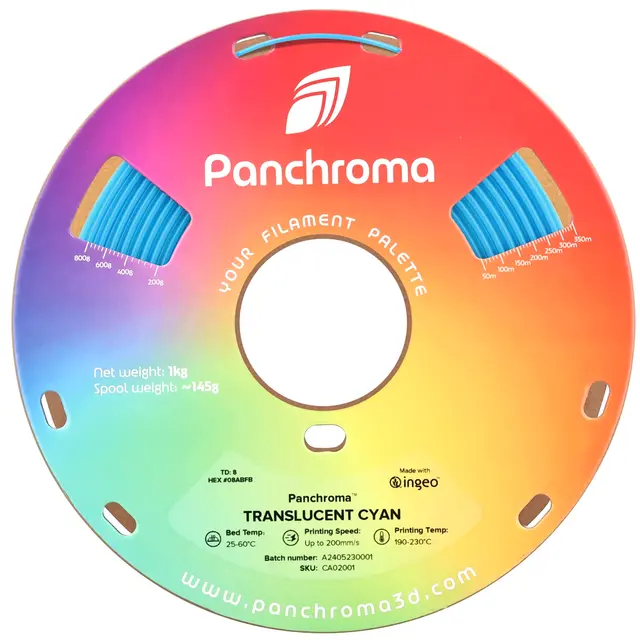 Polymaker Panchroma Translucent PLA Translucent Cyan 
