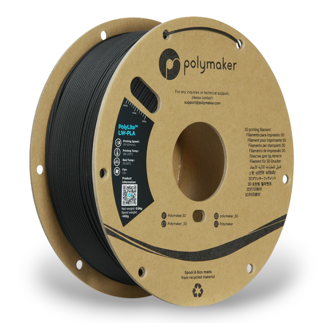 Polymaker PolyLite LW-PLA Black (800g) 