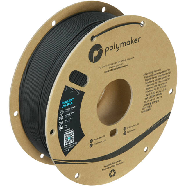 Polymaker PolyLite LW-PLA Black (800g) 