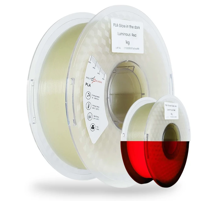 Polyalkemi PLA Glow in the Dark Glow Red 