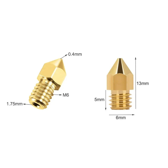 Polyalkemi MK8 6mm Brass Nozzle 0.4mm 