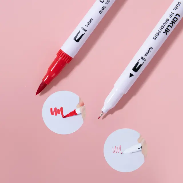LOKLiK Dual Tip Brush Pens – 12 Colors 