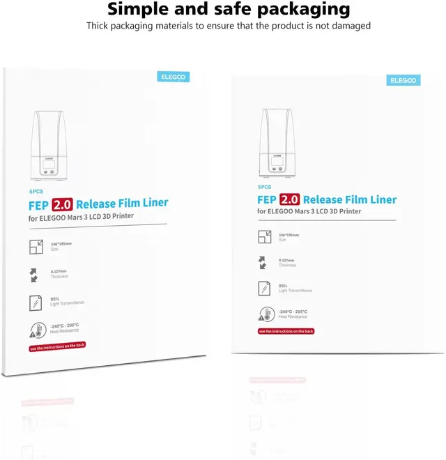 Elegoo FEP Film - 5pk Mars 3 / 3 Pro 