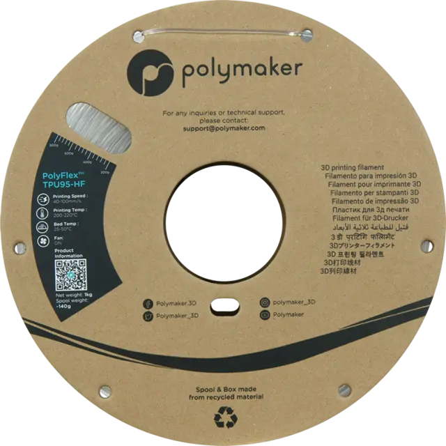 Polymaker PolyFlex TPU95-HF Clear (1000g) 