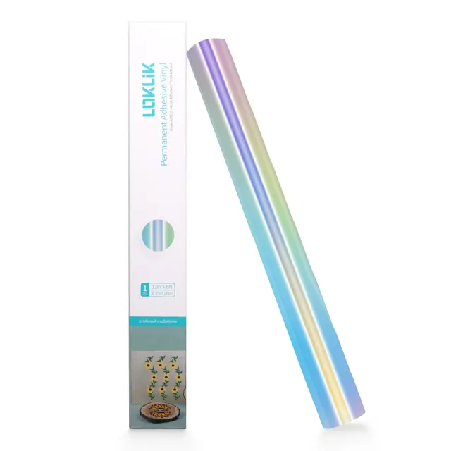LOKLiK Permanent Vinyl Holographic Iridescent Silver 