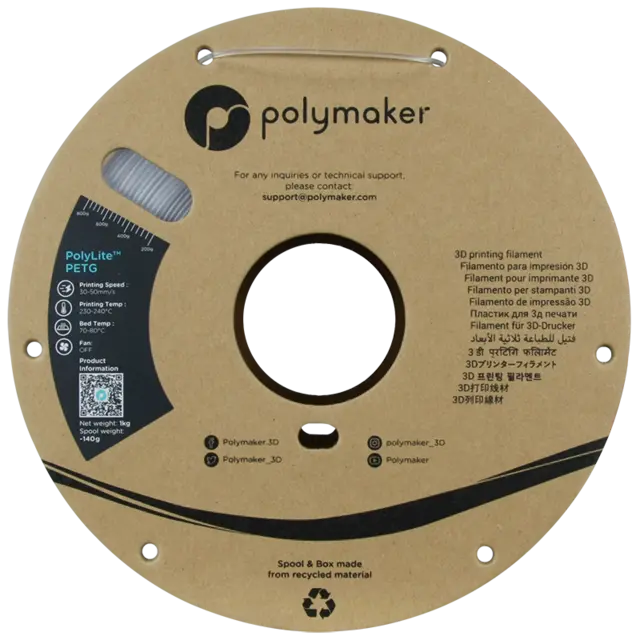 Polymaker PolyLite PETG Clear (1000g) 