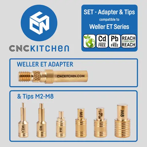 CNCKitchen Soldering Tips and Adapter For Weller ET-serie