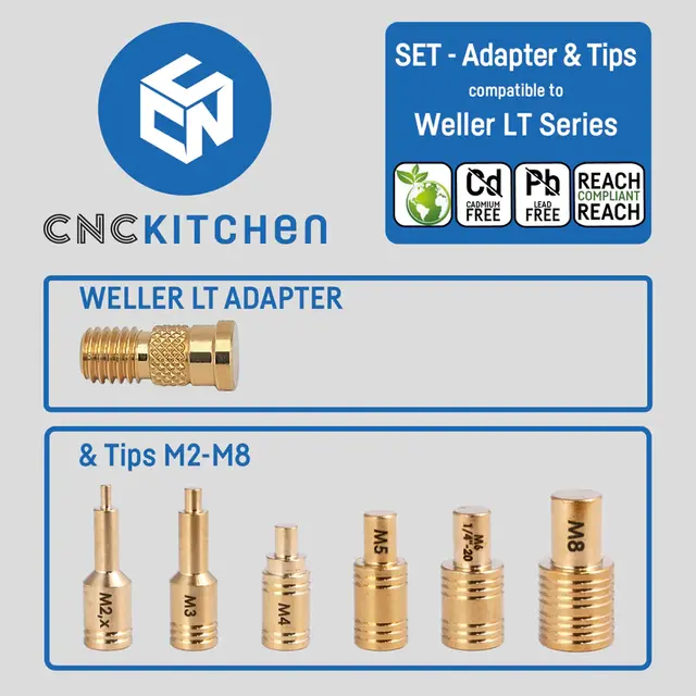 CNCKitchen Soldering Tips and Adapter For Weller LT-serie 