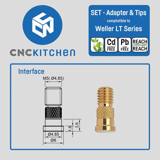 CNCKitchen Soldering Tips and Adapter For Weller LT-serie 