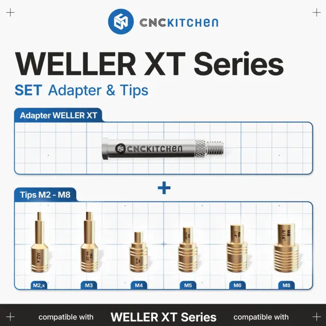 CNCKitchen Soldering Tips and Adapter For Weller XT-serie 