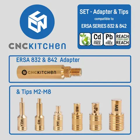 CNCKitchen Soldering Tips and Adapter For ERSA-serie 832 &amp; 842