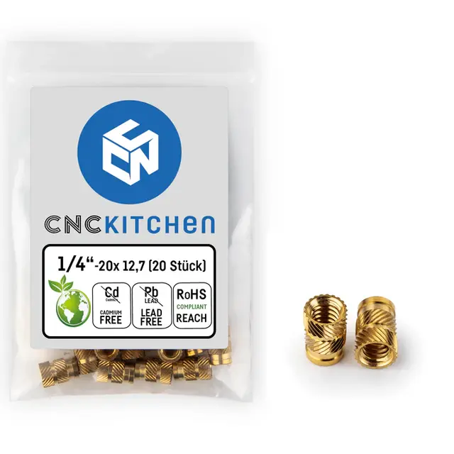 CNCKitchen Threaded Camera Inserts -20pk 1/4" - 20x12.7 
