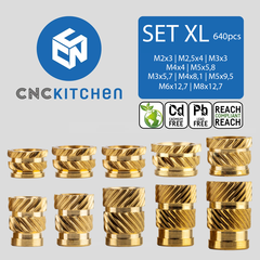 CNCKitchen Threaded Insert Set XL M2-M8 , 640 stk
